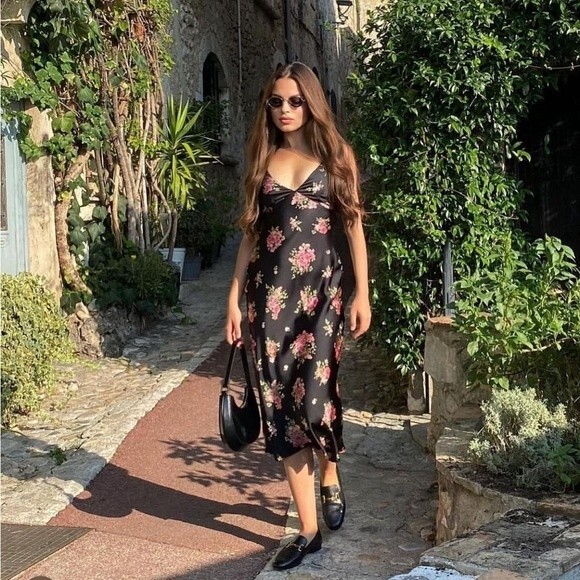 ZARA FLORAL PRINT SLIP DRESS - Picture 1 of 7